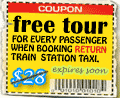 Free tour offer for every passenger of your group when booking return train transfer.